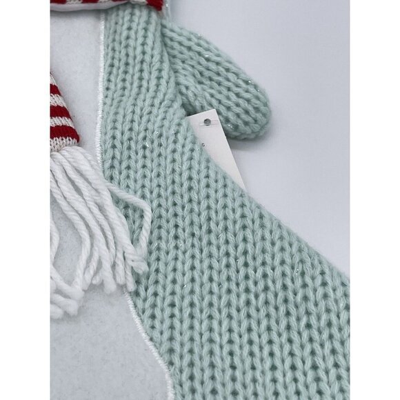 NWT Narwhal Crocheted Christmas Stocking Sparkly Seafoam Green 20" - Picture 2 of 5